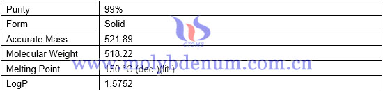 purity, form, melting point of methylcyclopentadienyl molybdenum tricarbonyl image