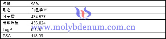 四硫鉬酸二膽鹼分子量精確品質純度形態熔點圖片