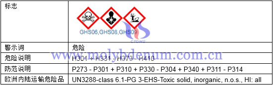 硒化钼标志警示防范说明图片